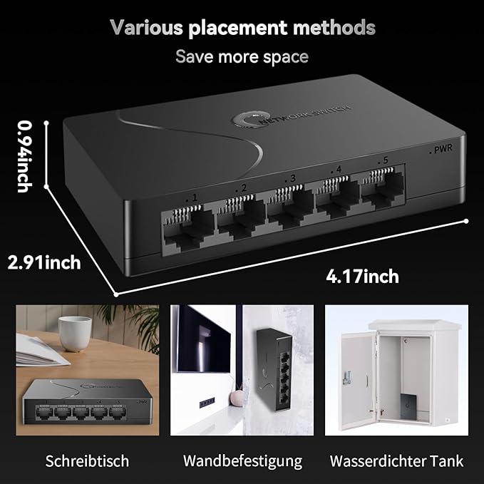 5 Port Easy Smart Managed Ethernet Switch Gigabit Switch, Network Hub, Ethernet - Image 8