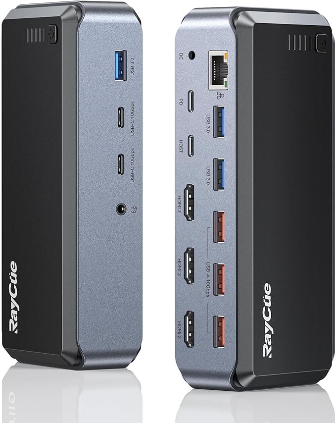 USB C Docking Station Triple Monitor, Raycue 15 IN1 MacBook Pro Docking Station by RayCue