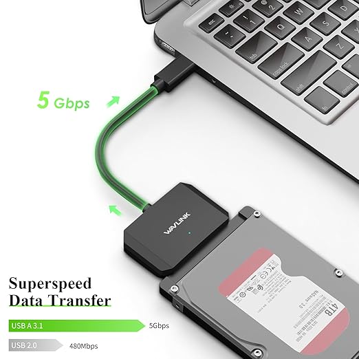 WAVLINK SATA to USB Type-A Hard Drive Cable, 5Gbps USB3.0 to Sata Cable Support - Image 3