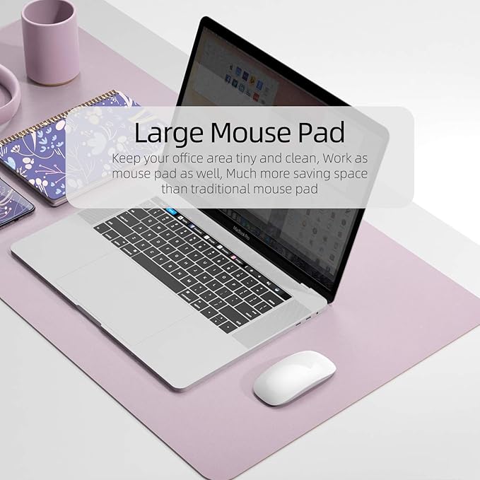 YSAGi Office Desk Pad, Desk Mat, 23.6" x 13.7" Waterproof PU Leather Desk - Image 4