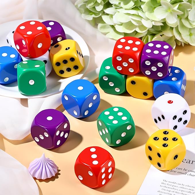 18 Pcs Casino Theme Party Dice Large Opaque Jumbo Acrylic D6 Dice - Image 4