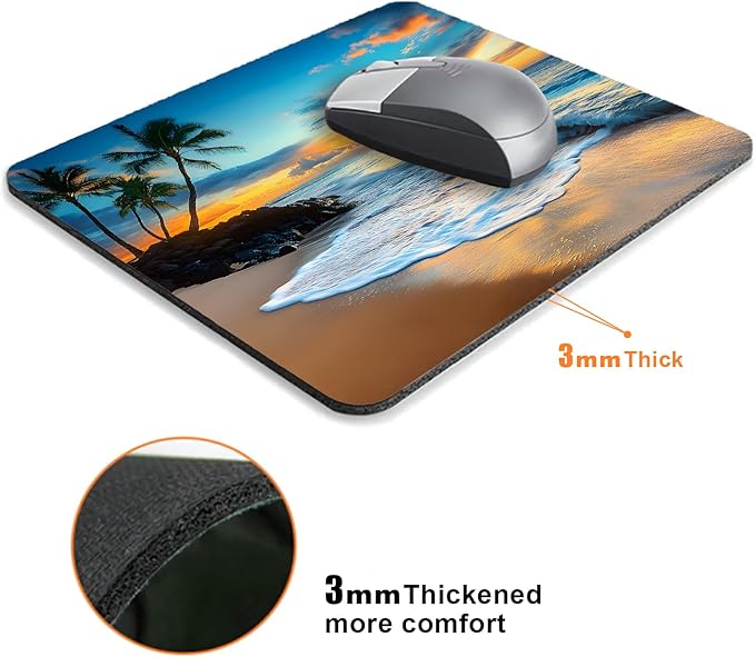 Sunset Beach Mouse Pads for Desk, Portable Wireless Computer Mouse pad Small - Image 3