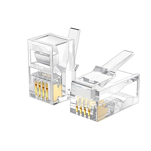 LanSenSu 25 PackRJ9/RJ10/RJ22 4P4C Phone Modular Telephone Cord Connector by LanSenSu