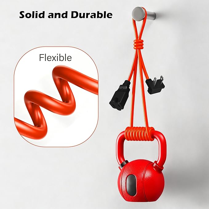 90 Degree 2 Prong Polarized Outdoor Power Extension Cord 15 FT, Angled - Image 4