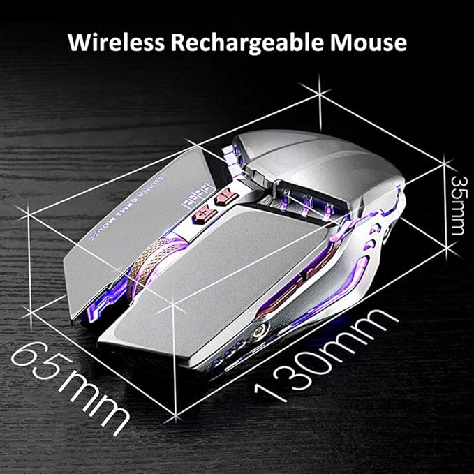 TENMOS T12 Wireless Gaming Mouse Rechargeable, 2.4G Silent Optical Wireless - Image 7