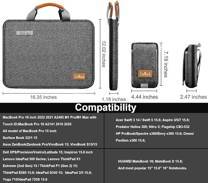 Laptop Case 15.6 Inch Briefcase Military-Grade Protection - Image 2