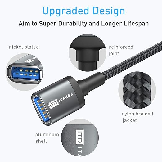 ITD ITANDA 15FT USB Extension Cable USB 3.0 Extension Cord Type A Male to - Image 4