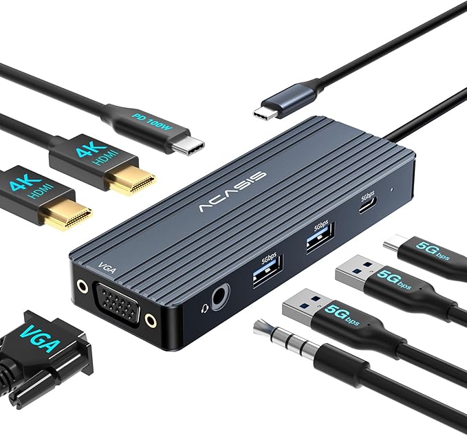ACASIS USB C Docking Station Dual Monitors, 8-in-1 Laptop Docking Station by ACASIS