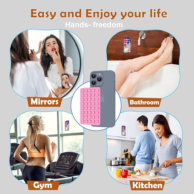 Silicone Double Sided Suction Phone Case Mount, Detachable Hands Free & Strong - Image 8