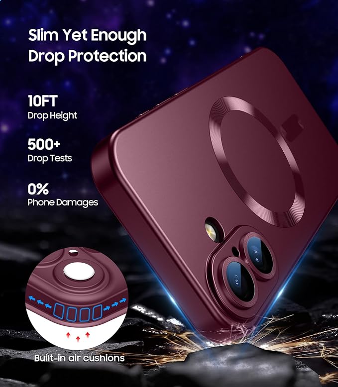 Magnetic for iPhone 16 Plus Case Slim Soft Silicone Bumper Shockproof Metallic - Image 5