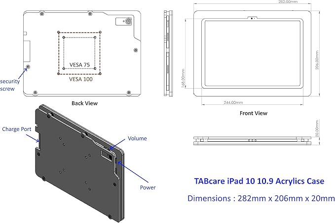 TABcare Anti-Theft Acrylic VESA Enclosure Made - Image 3