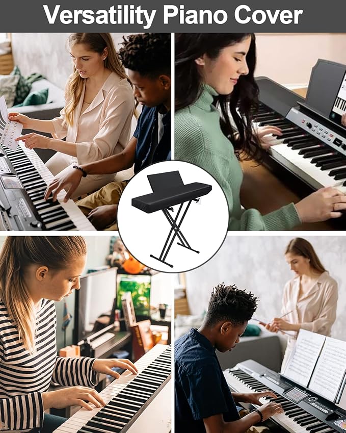Elastic Lock Music Keyboard Dust Protector Cover - Image 7