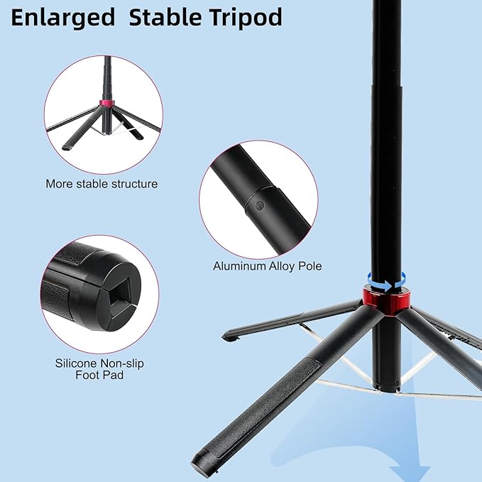 WOVTE 71" Selfie Stick with 2 Lights, Extendable Stand - Image 6
