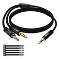 1/8 Inch TRS Stereo Y Splitter Cable 6FT, 3.5mm Male to 2-Male Y-Splitter by Kxable