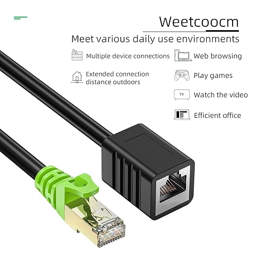 Ethernet Extension Cable 1.5ft, Network Cat6a Extension Patch Cable RJ45 Cords - Image 6