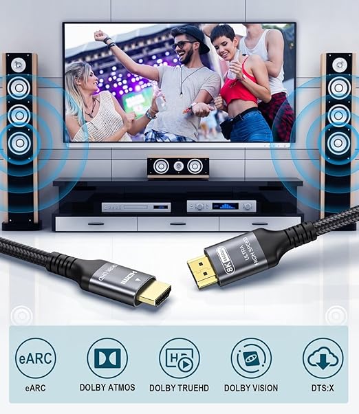 Certified 10K 8K HDMI 2.1 Cable 13 FT, 48Gbps Ultra High Speed HDMI Cable - Image 6
