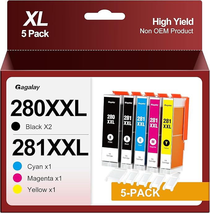 PGI-280 XXL CLI-281 XXL Ink Cartridge Replacement by Gagalay