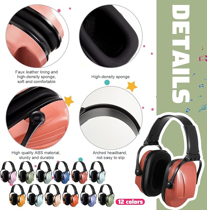 Amylove 12 Pcs Kids Ear Protection Noise Cancelling Headphones Ear Muffs Bulk - Image 3