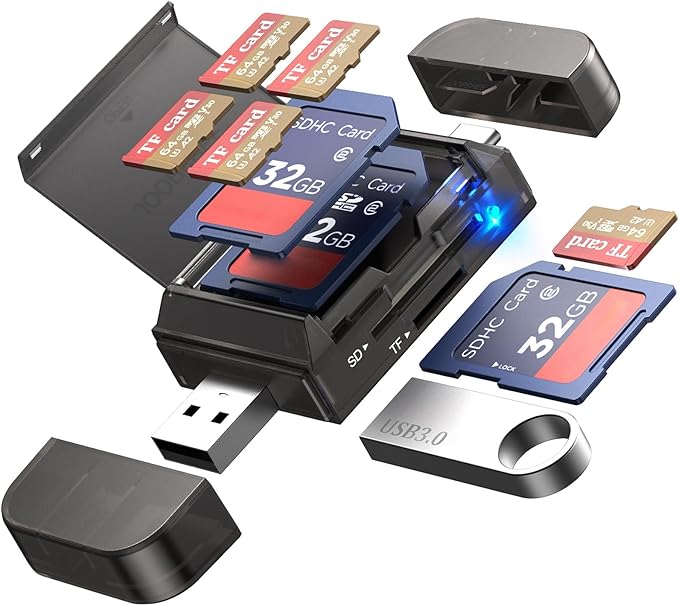 6-in-1 SD/TF Card Reader Adapter by JOOPSHEE