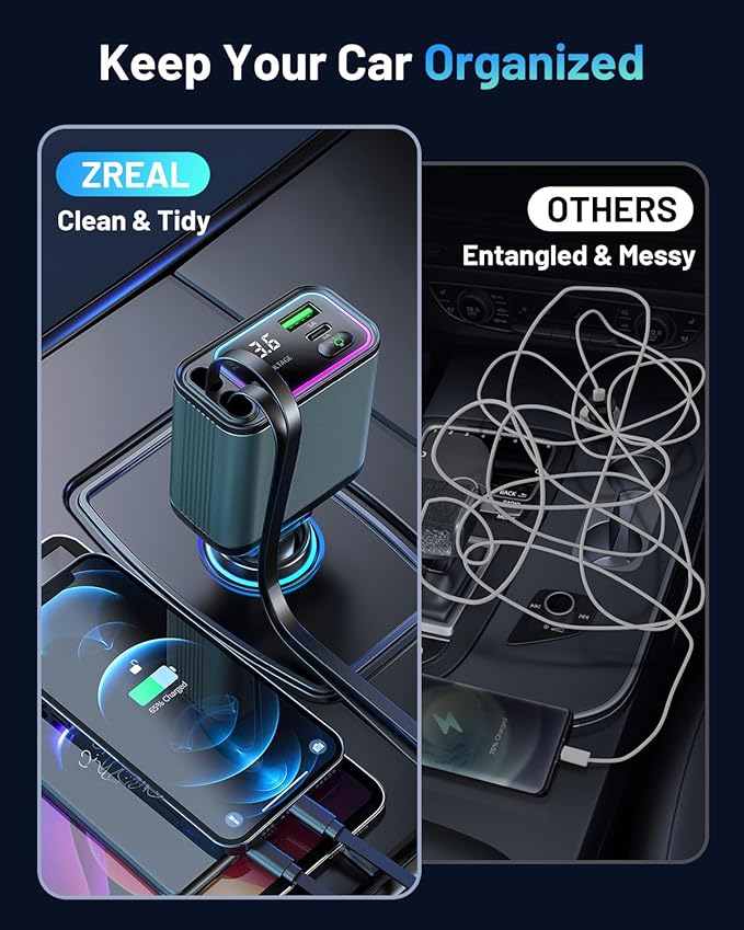 4 in 1 Retractable Car Charger - Image 5