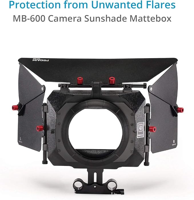 Power DSLR Camera Cage with MB-600 Matte Box Combo Kit. 4x4 Filter Holders - Image 7