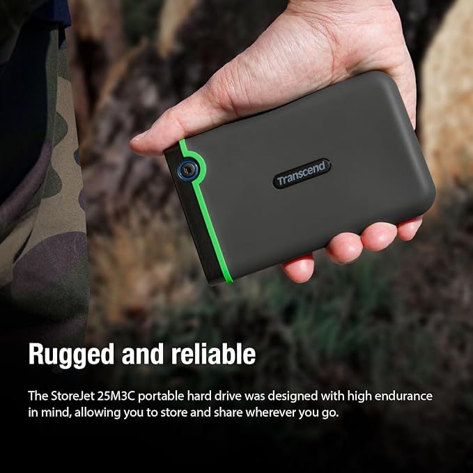 Transcend 2TB SJ25M3C, USB 3.1 Portable Hard Drive Rugged, Anti-Shock Resistant - Image 4