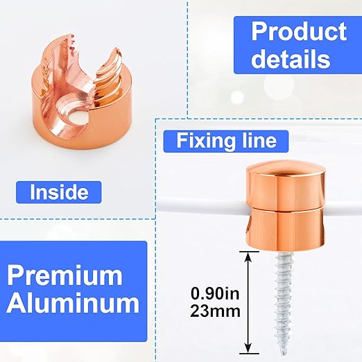 2 Sets Charger Holders for Cords, Rose Gold Color Adjustable Cable Anchor - Image 3