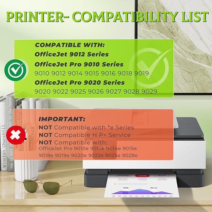 Ink 962XL Color Combo Pack OfficeJet Pro 9010 9015 9020 9018 Compatible - Image 2