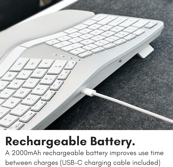 Macally Bluetooth Ergonomic Keyboard, Wireless Split Keyboard, Carpal Tunnel - Image 7