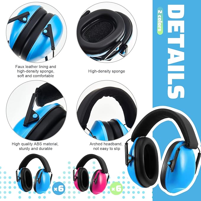 Amylove 12 Pcs Kids Ear Protection Noise Cancelling Headphones Ear Muffs Bulk - Image 3