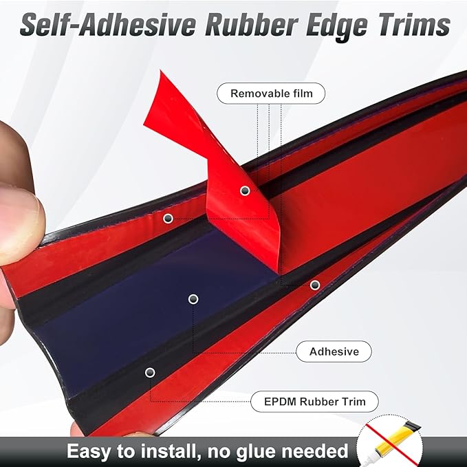 Rubber Edge Trim, 1-3/8 inch Wide U Channel Edge Trim, Big Size U Shaped Trim - Image 3