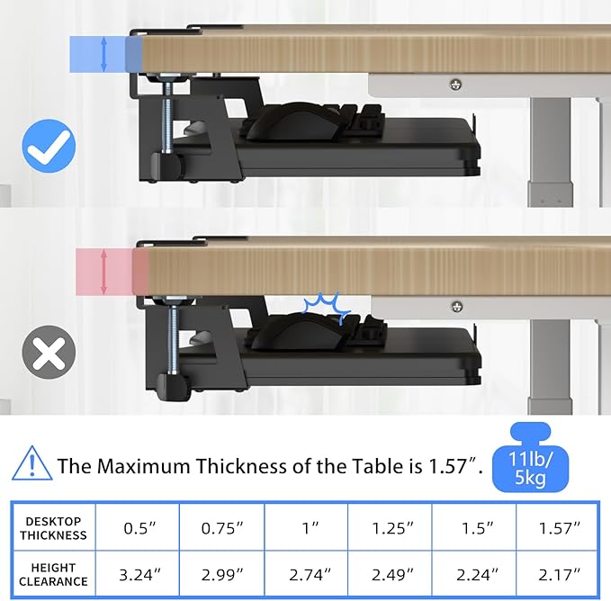 suptek Keyboard Tray Under Desk Pull Out - Image 7
