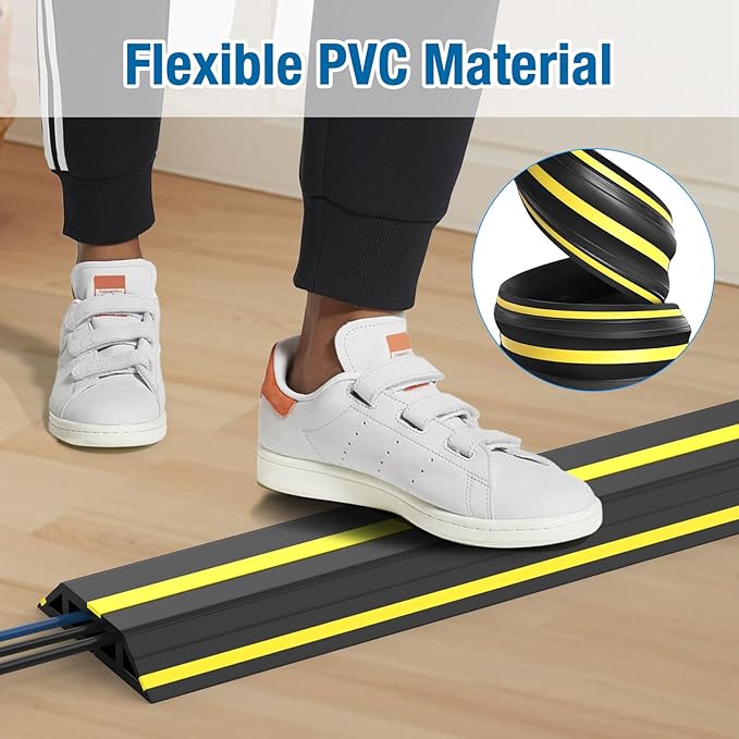 Eapele 10 ft Floor Cable Cover Protector, Heavy Duty PVC Duct Easy to Unroll - Image 6