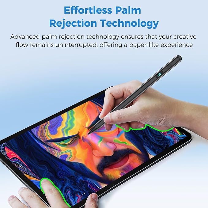 iPad Pencil with Magnetic&5 Extra Tips, USB-C Faster Charge, Stylus Pen - Image 4