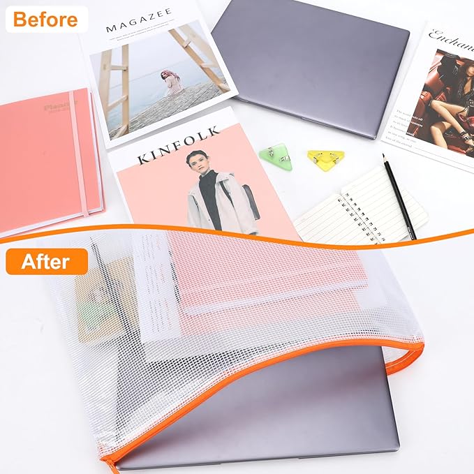 20pcs A3 17x12 Inches Extra Large Zipper Bags, Reusable Mesh Pouches - Image 5