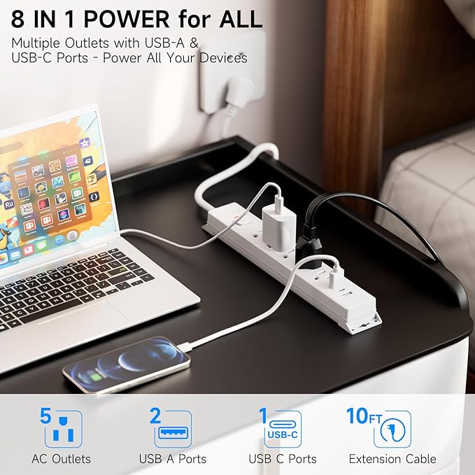 10 Ft Power Strip Surge Protector - Image 2