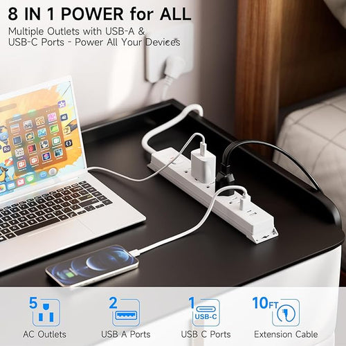 10 Ft Power Strip Surge Protector - Image 2