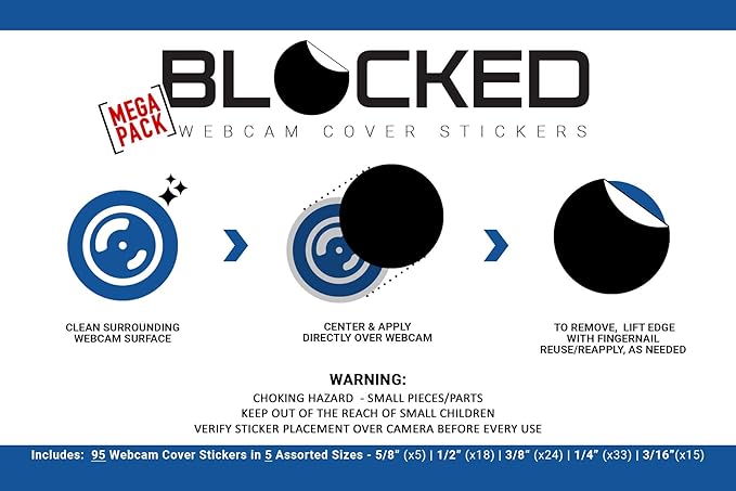 Stackable Webcam/Camera Vinyl Covers | 95 Low-Tack Restickable Webcam Sticker | - Image 8