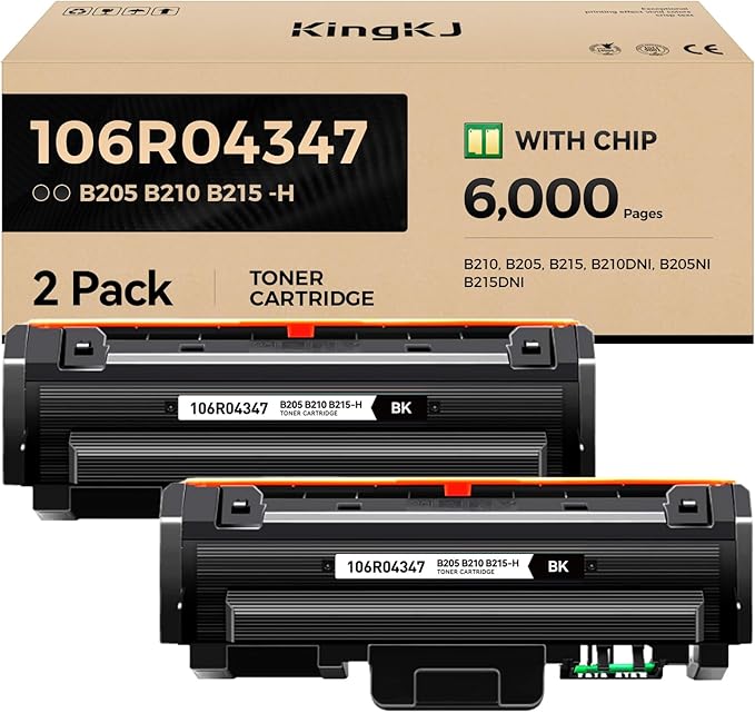 B205 B210 B215 Toner Cartridge Black 2-Pack High-Yield Replacement by KingKJInkToner