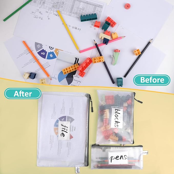 12pcs Mesh Zipper Pouch Bags, Puzzle Bag - Image 5