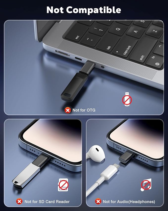 MoKo USB C to Lightning Adapter 4 Pack, Not - Image 3