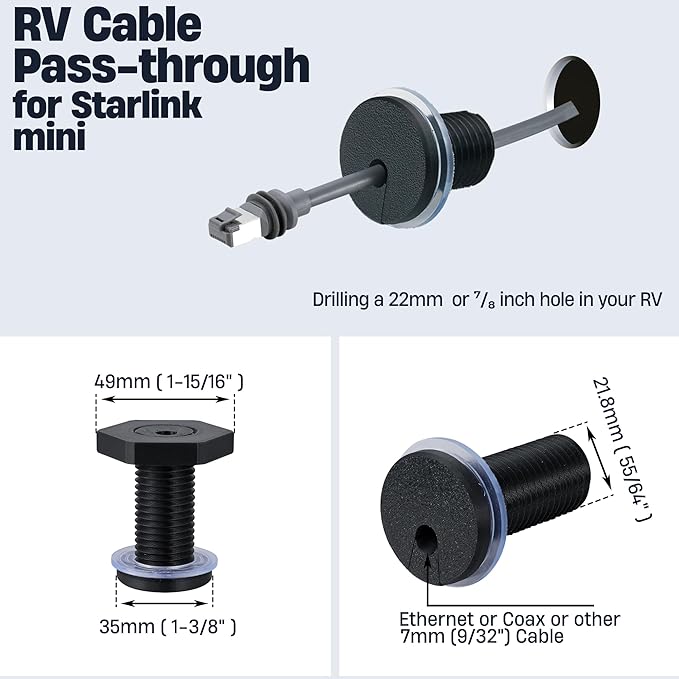 2Pcs RV Cable Passthrough for Starlink mini, RV Cable Grommet Compatible - Image 5