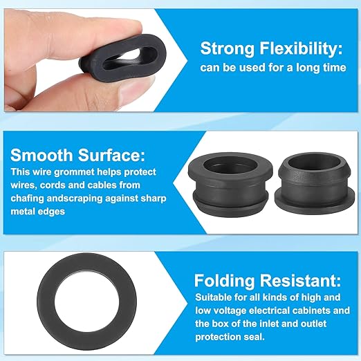 PATIKIL 22mm / 7/8 Inch Drill Hole, 11/16 Inch ID Rubber Grommets - Image 3