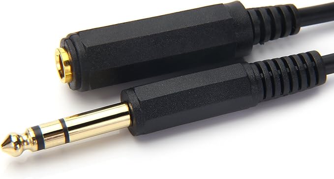 Disino 1/4 Inch Male to Female Stereo Extension Cable Gold Plated Quarter inch - Image 3