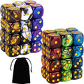 48 PCS 12mm 6 Sided Dice Set Marble D6 Dice Round Corner Board Game Dice by LAMJAM