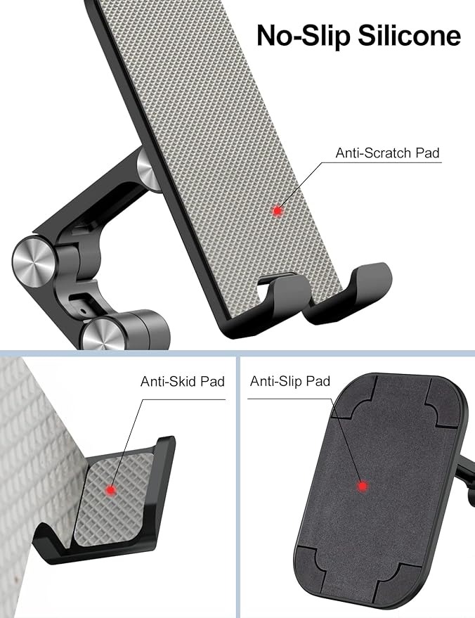 OCYCLONE Phone Stand, Adjustable Height and Angle Foldable Cell Phone Stand - Image 3
