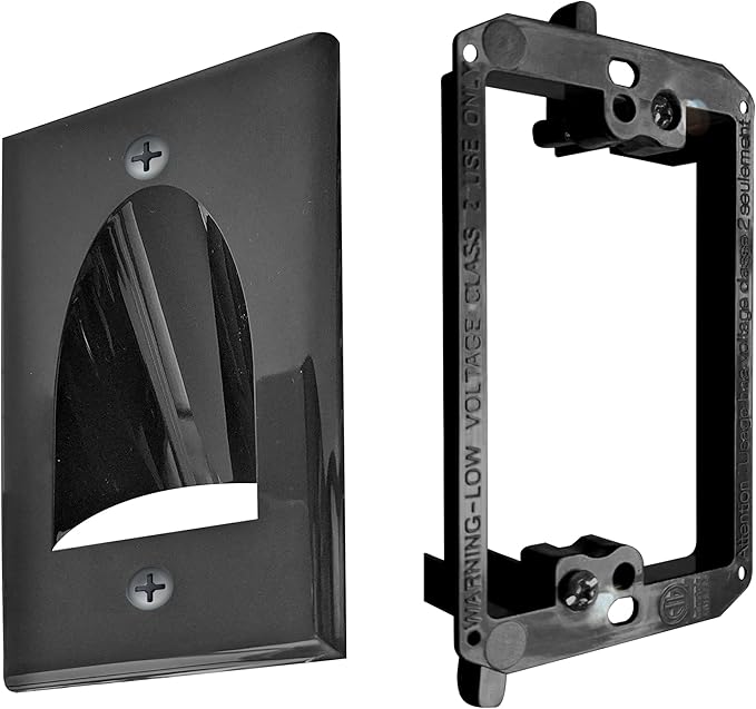 BestMounts - 1 Pack In Wall Cable Management Kit - Recessed Wall Plate Cable by BestMounts