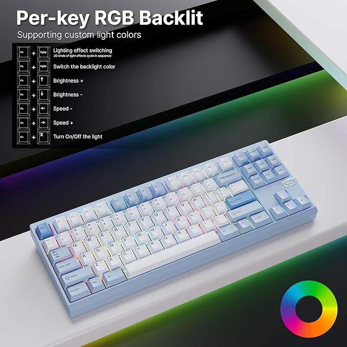 Chilkey ND TKL Aluminum Mechanical Keyboard, 87 Keys Tenkeyless Wireless Gaming - Image 8