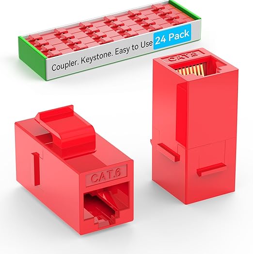 CAT6 RJ45 Keystone Coupler, Cat6 Keystone Jack Female to Female, Cat 6 Inline by Unknown