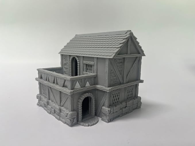 Paintable Tabletop Miniature Little Town Building Terrains Compatible - 18mm - Image 3